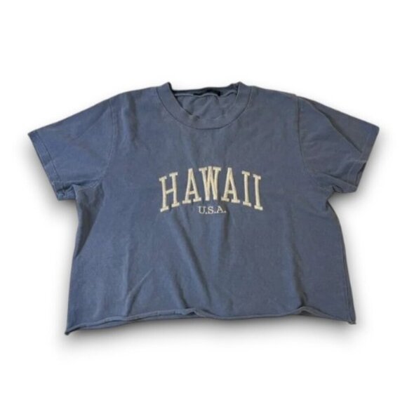 brandy melville blue hawaii top vintage beachy y2k coconutgirl tropical vacation - Picture 1 of 7